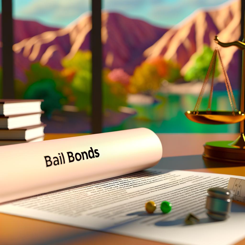 Professional bail bonds representative explaining contract terms to a client