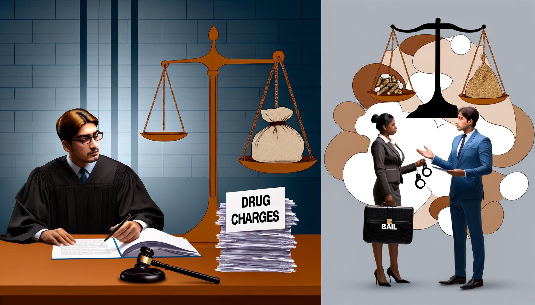 Attorney discussing drug charges bail options with client