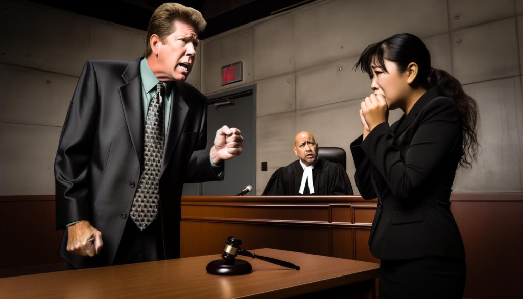 Defendant facing a drug offense bail hearing in court