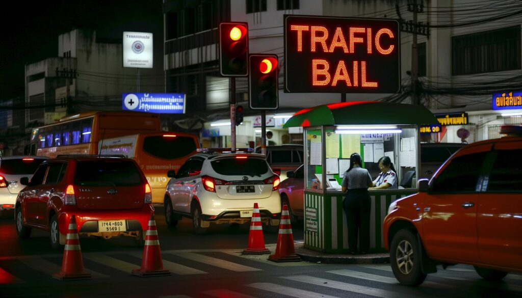 Person handcuffed for DUI traffic bail at police station