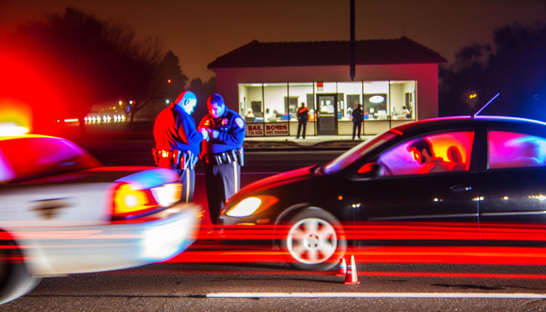 Person securing DUI traffic bail at the police station