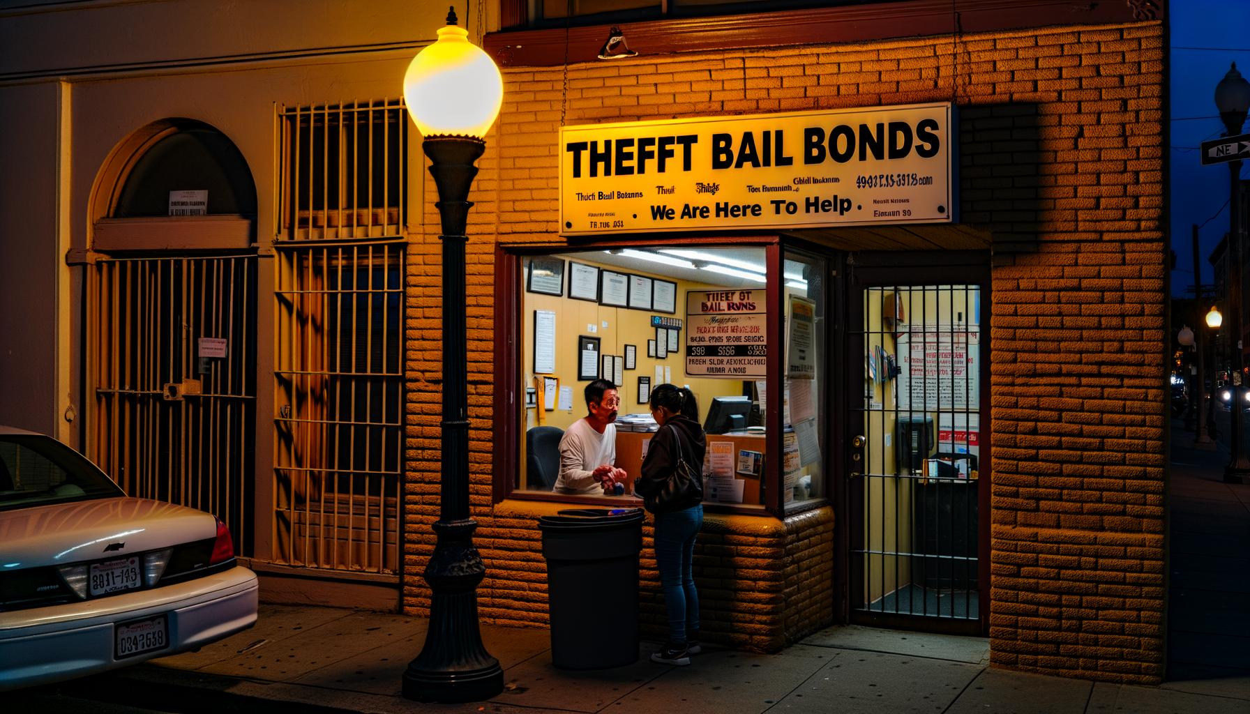 Affordable theft bail bonds available 24/7